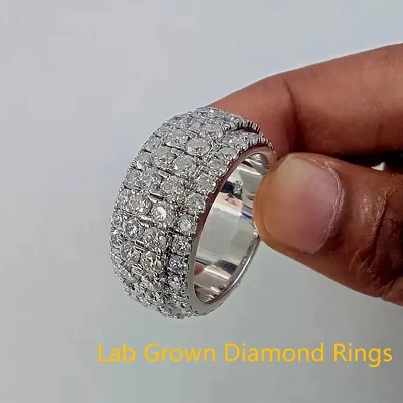 Men's Wedding Gift Band Ring Lab Grown Diamond 2.7CTW Round Shape DEF VS-VVS Diamond Men Ring In Platinum 950