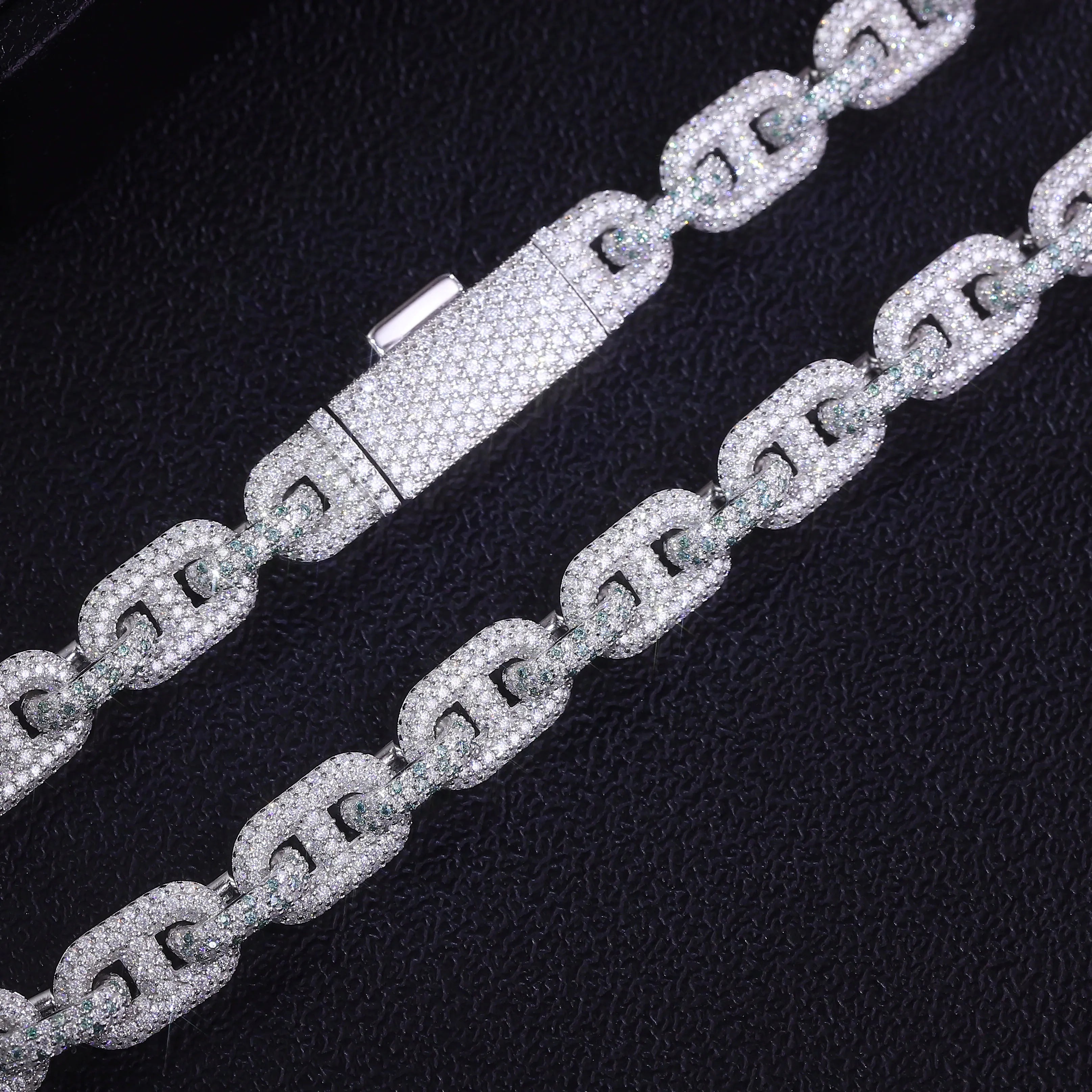 Provence Luxury Cuban Chain Link DEF/VS lab diamonds Chains 925Silver Hip Hop Necklace Street Full Iced Miami Necklace Custom