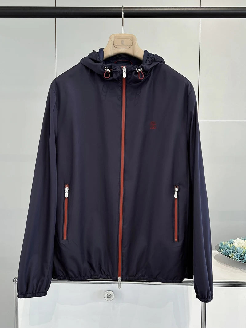 ALIN BC Top Line Microfiber Lightweight Tech Fabric Casual Men's Hooded Spring Autumn Jacket Outerwear Standard Fit Long Sleeve