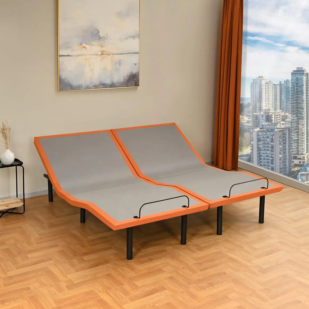 Split King Adjustable Bed Frame - Independent Control, Adjustable Bed with Massage, Wireless Remote, Foot&Head, Customized