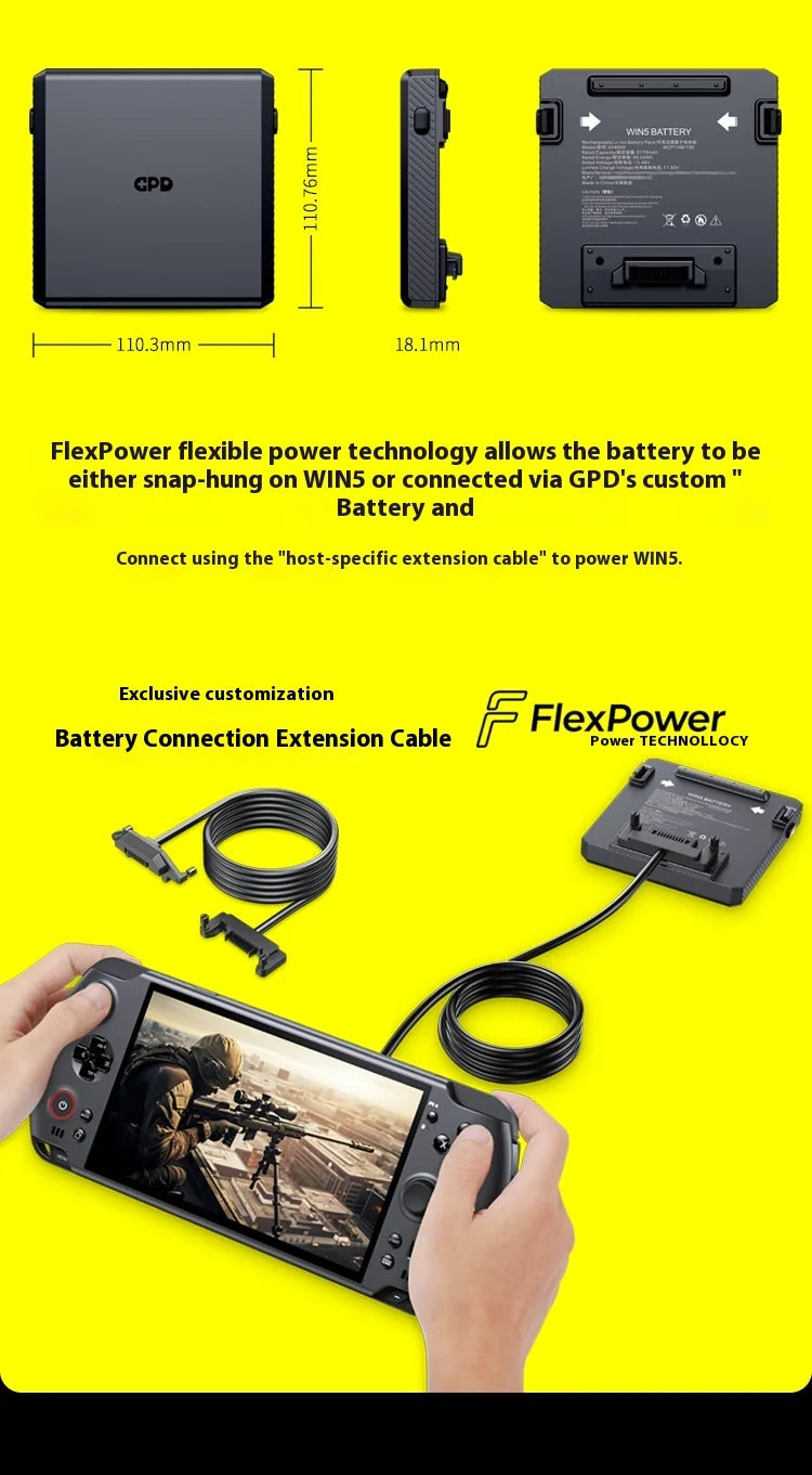 New GPD Win5 7" 120Hz 1080P LTPS Screen Handheld Gaming Console AMD395 M.2 2280 SSD Windows11 RGB Ergonomic Handheld Game Player