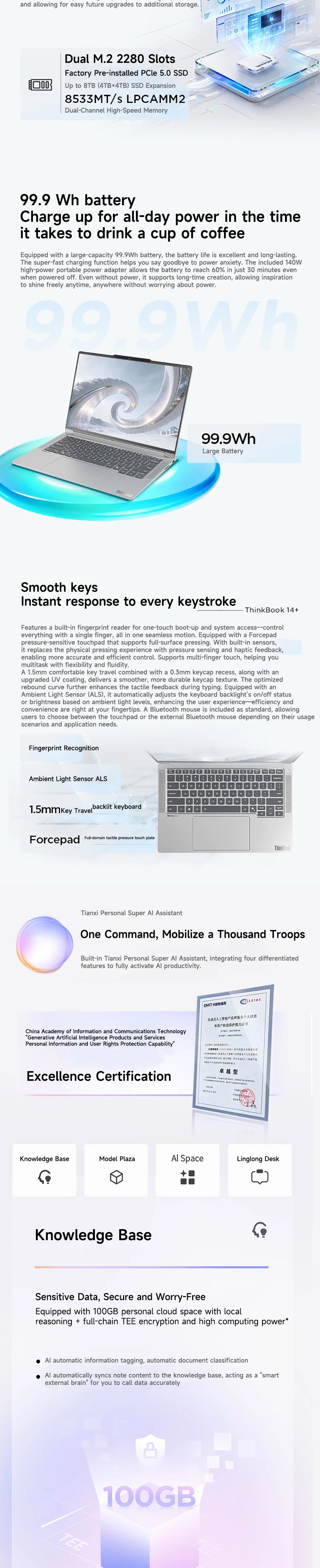 2026 New Lenovo Thinkbook 14+ AI Laptop 14.5" 3K 120Hz Screen Ultra X7 358H 32GB LPDDR5x 1TB SSD Integrated Graphics Notebook PC