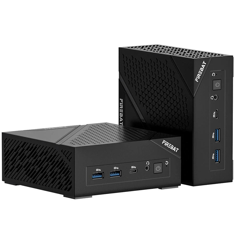 FIREBET AM02 Mini PC 6600H CPU 6C/12T UP TO 4.5GHz 16GB LPDDR5 RAM 512GB SSD Windows 11 2*RJ45 WIFI6 BT5.2 Gaming Computer