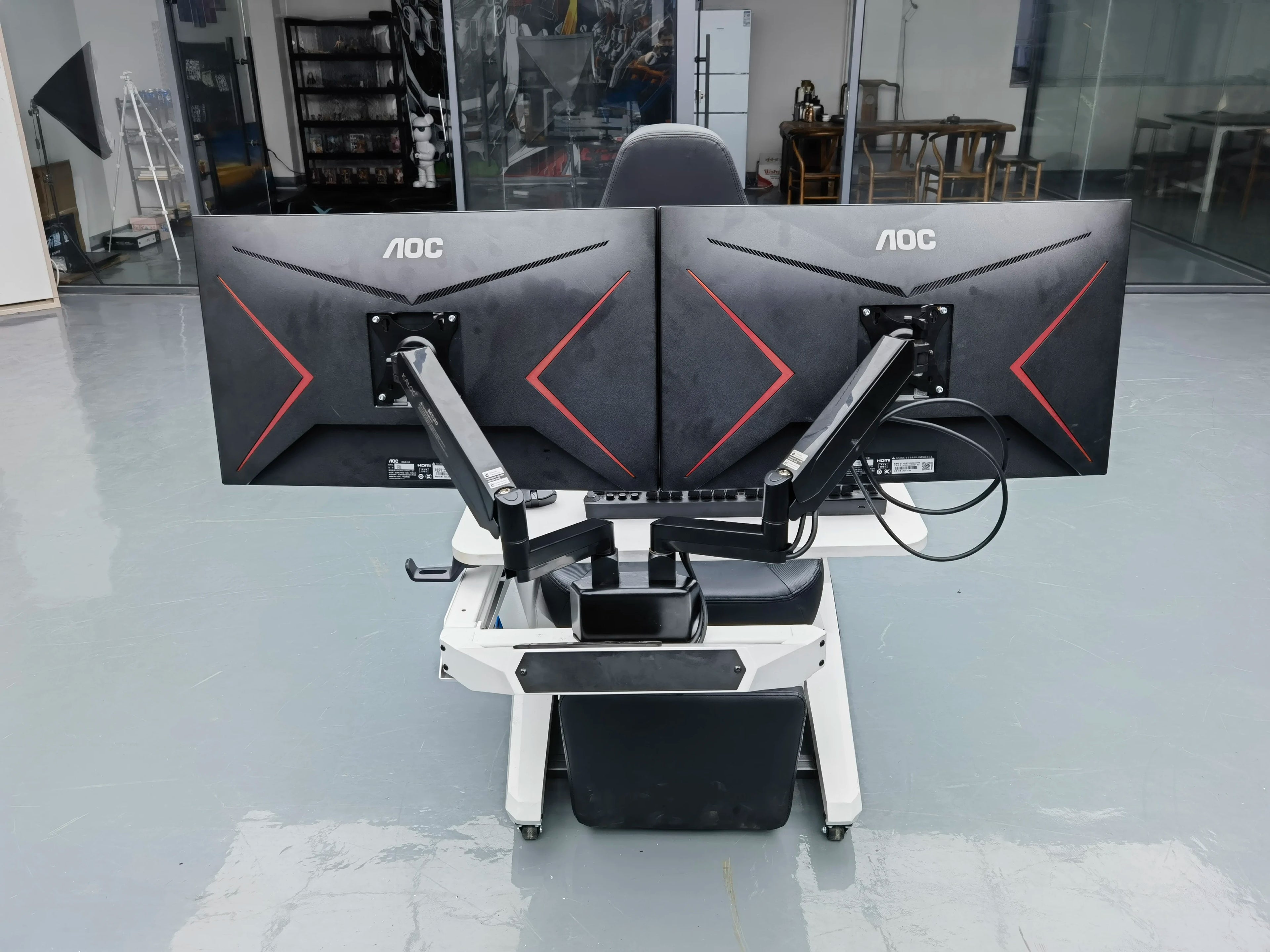 Cheap Comfortable Recline Computer Cockpit Zero Gravity Chair Ergonomic Chair Workstation for 1-2 Monitors
