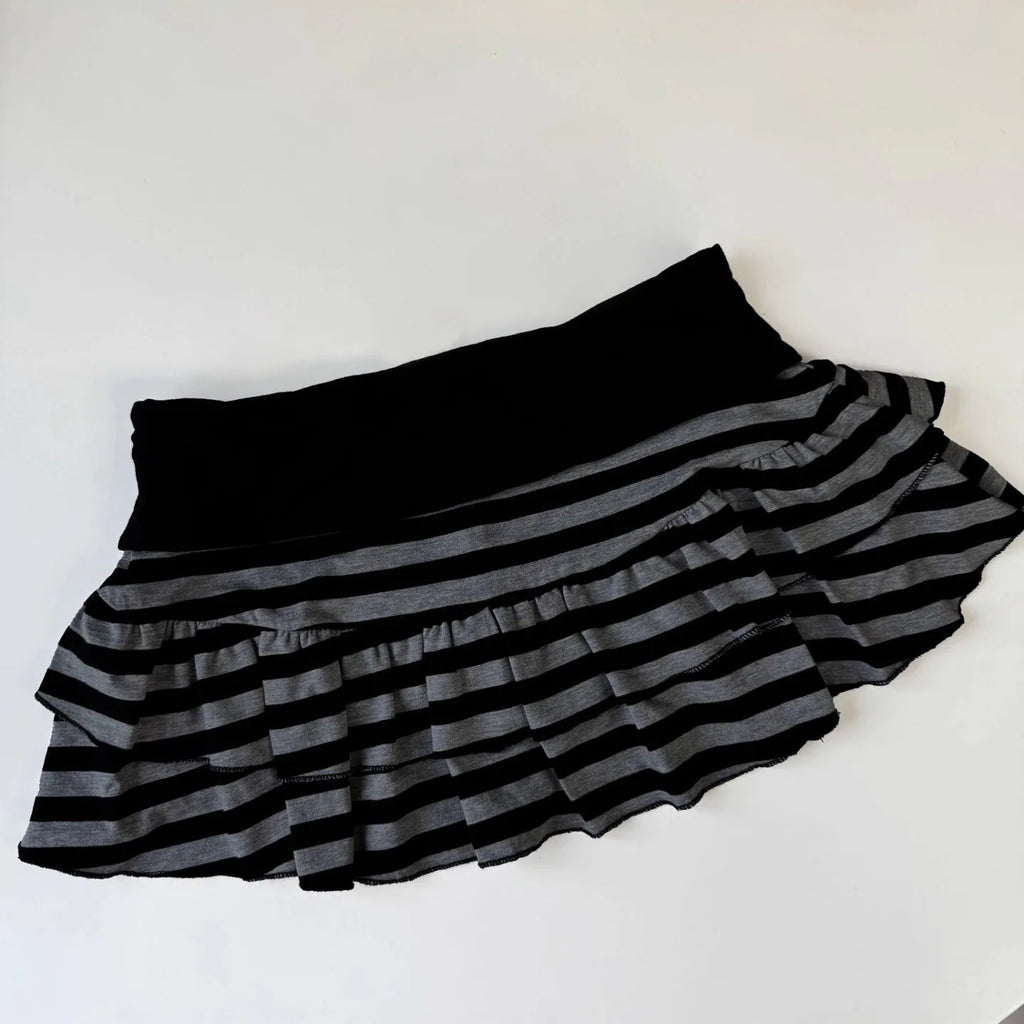 Women's 2026 Striped Color Block A Line Mini Skirt Sexy Y2K Korean Japanese Street Style Niche Versatile Fashion Skirt