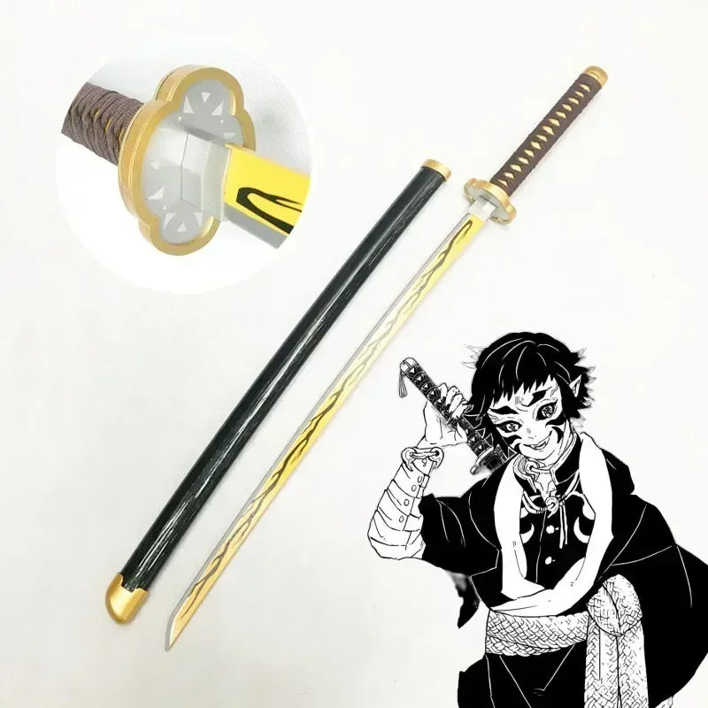 104cm Japanese Katana Samurai Sword Accessory Demon Slayer Katana Tanjirou Sword Kimetsu No Yaiba Iron Ninja Knife Cosplay Toy