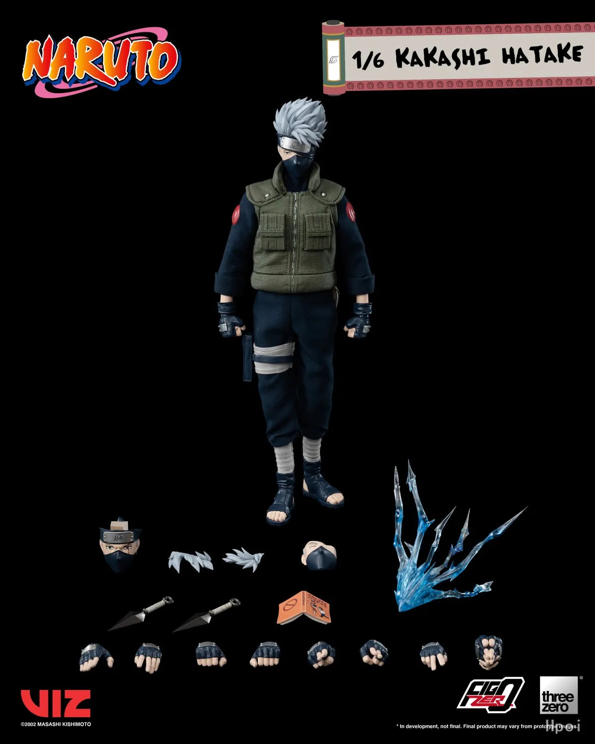 Threezero Genuine FigZero Series Naruto Uzumaki Kakashi Hatake Uchiha Sasuke Japanese Anime 1/6 Scale Action Figures Model Toys