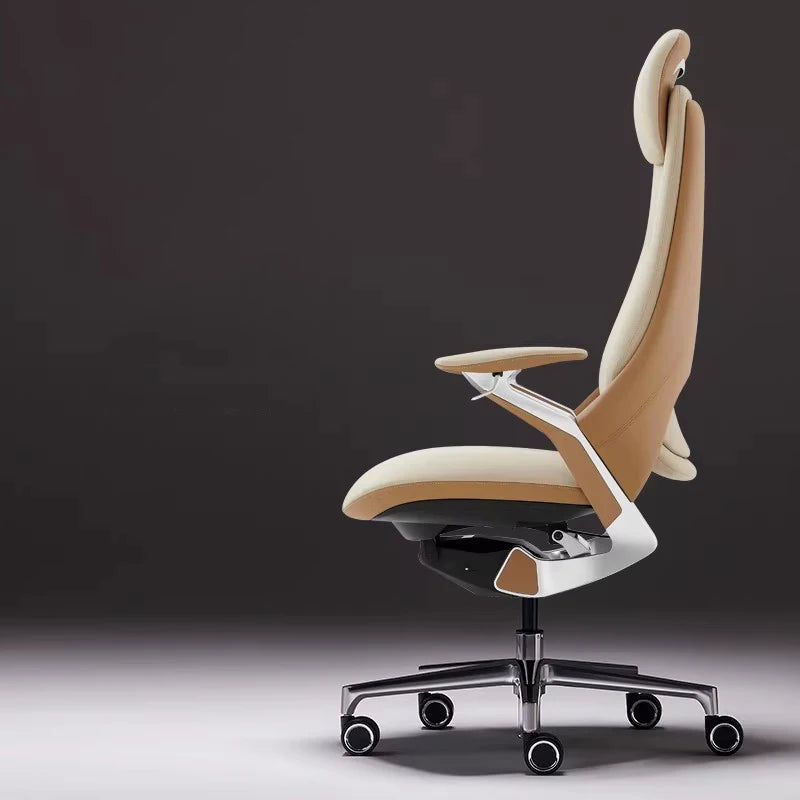 Computer Relaxing Office Chair Ergonomic Mobile Wheels Leather Office Chair Backrest Modern Sillas De Oficina Library Furniture