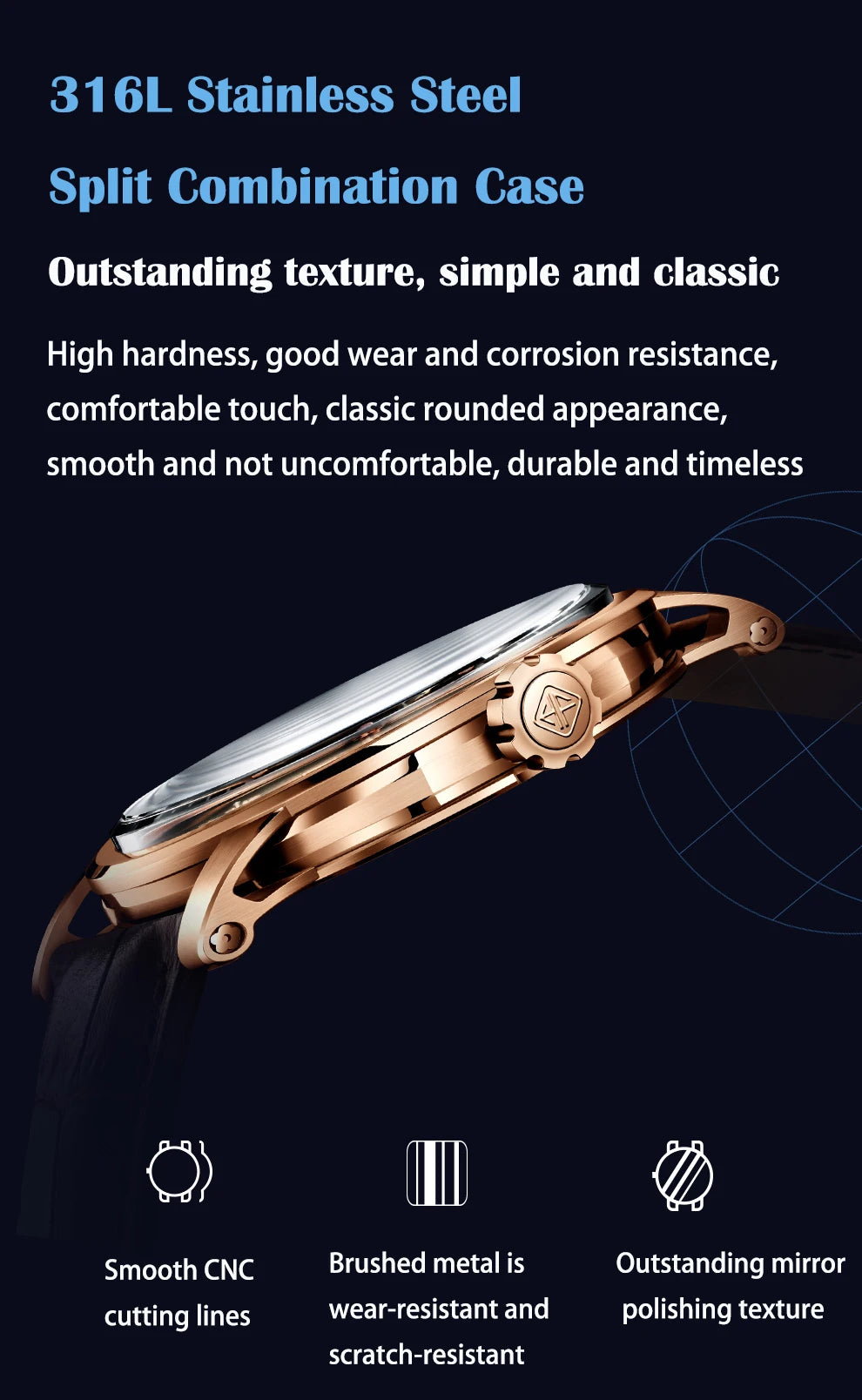 Haofa Skeleton Tourbillon Mechanical Man Watch 1925B Luxury Simple Hollow Tourbillon Movement Men Watches Business