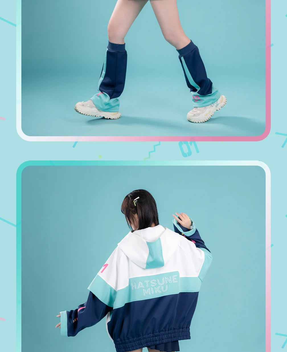 Moeyu Anime Coat for Men Miku Cosplay Windbreaker Jacket Hooded Jackets Women Clothing Costume Casual Outwear Zipper Sportswear