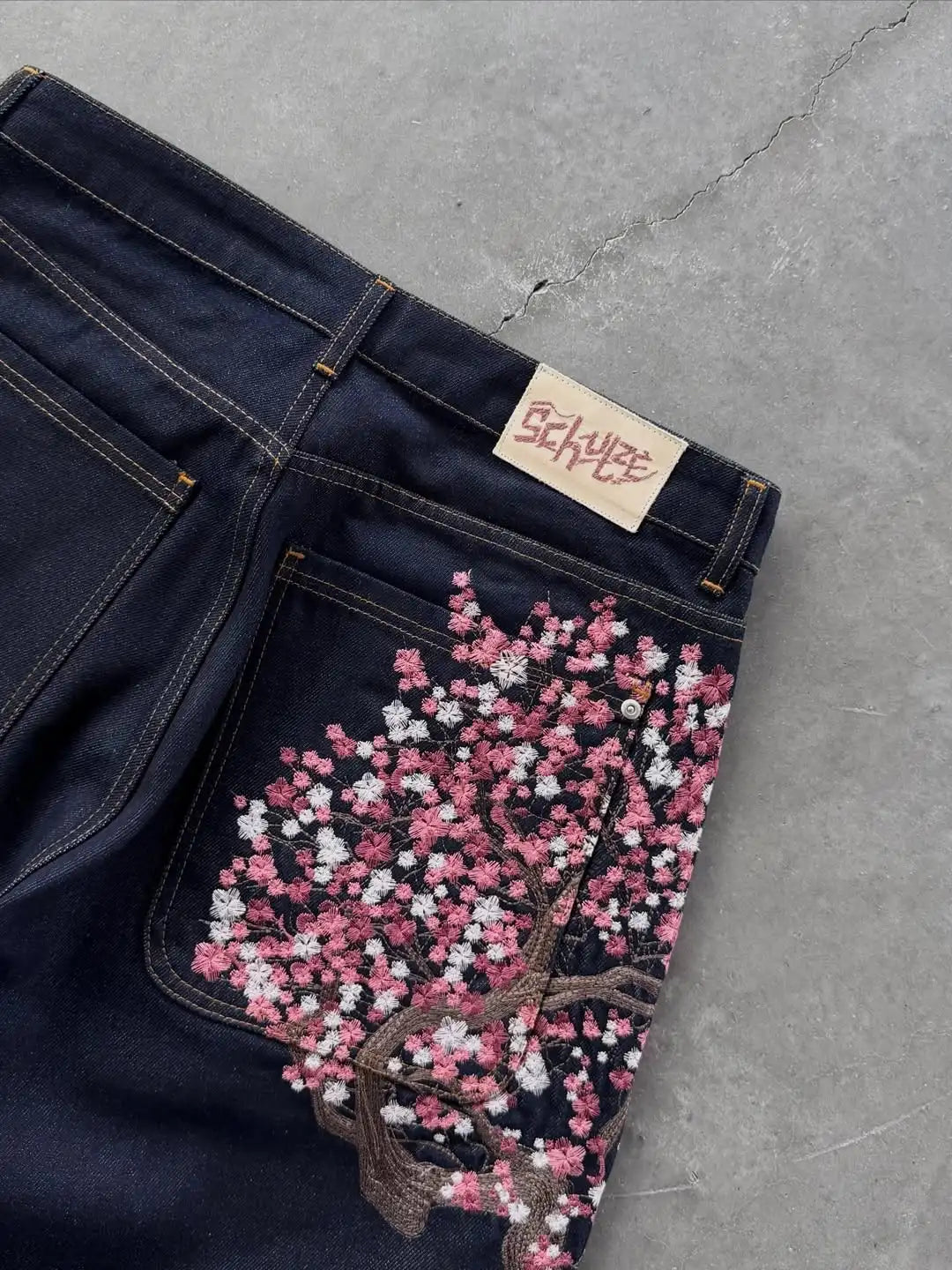 Men Couples Japanese Dragon Floral Embroidered Denim Shorts Loose Baggy Streetwear Washed Vintage Harajuku Y2K Summer Jeans