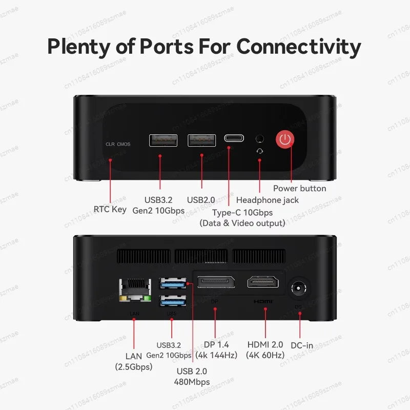 Ryzen 7 7735HS Mini PC, SER5 Max with 24GB LPDDR5 & 1TB PCIe SSD, WiFi 6 BT5.2, Triple 4K Display via HDMI/DP/USB-C