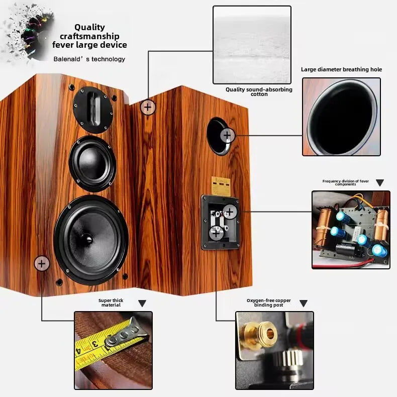 Bm36 High Fidelity Hifi Speaker Fever Level Passive Bookshelf Speaker Three-way Home Audio Sound Speaker