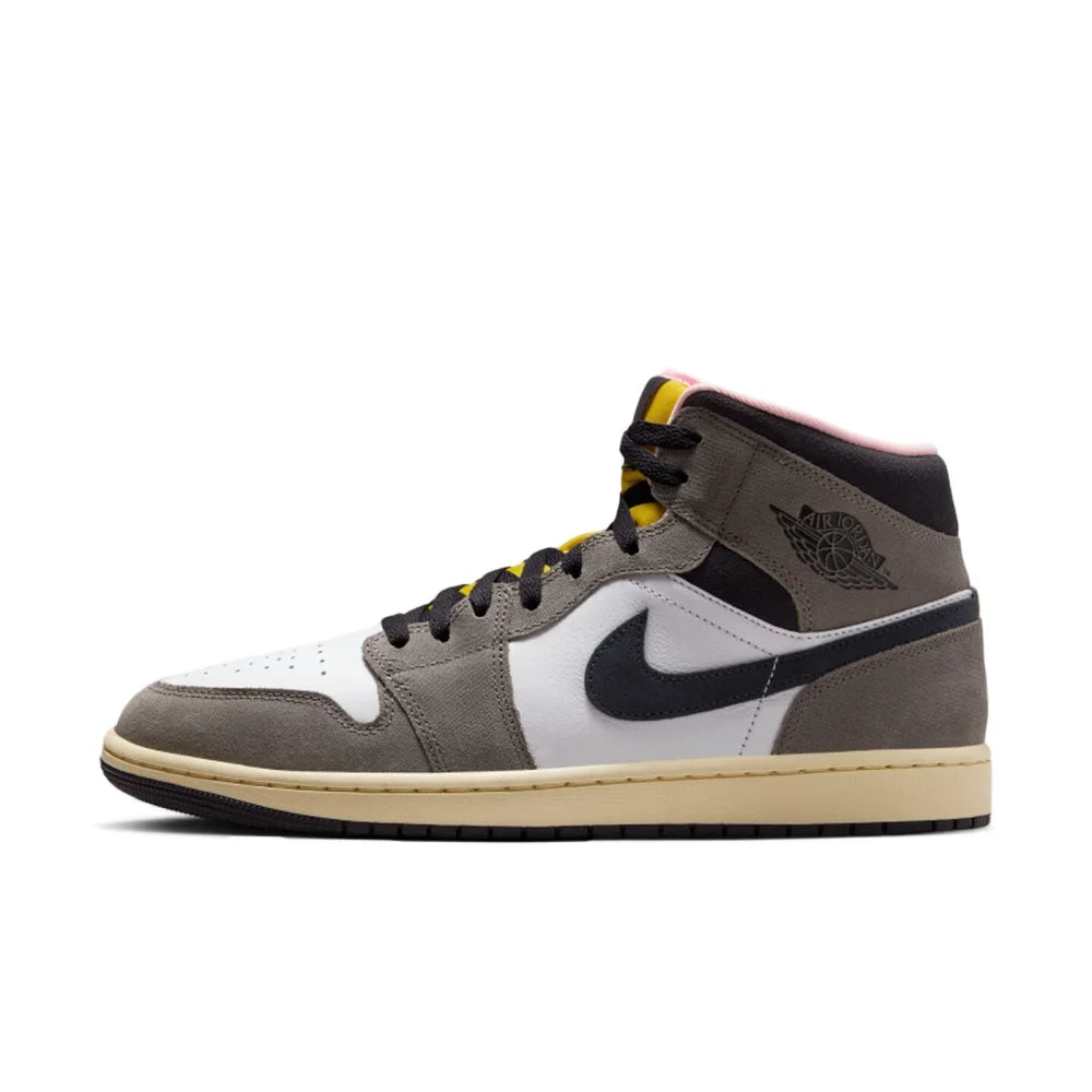 Nike Air Jordan 1 Mid Cushioned Fashionable Versatile Slip-Resistant Durable Basketball Shoes HQ2011-100