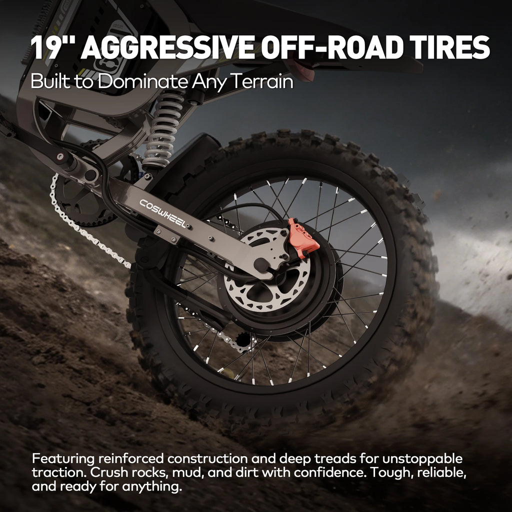 Coswheel R19 Electric Bike 6000W Motorcycles 72V 40AH Battery Dirt Mountain Bike Lightweight Off-Road EBike For Adult