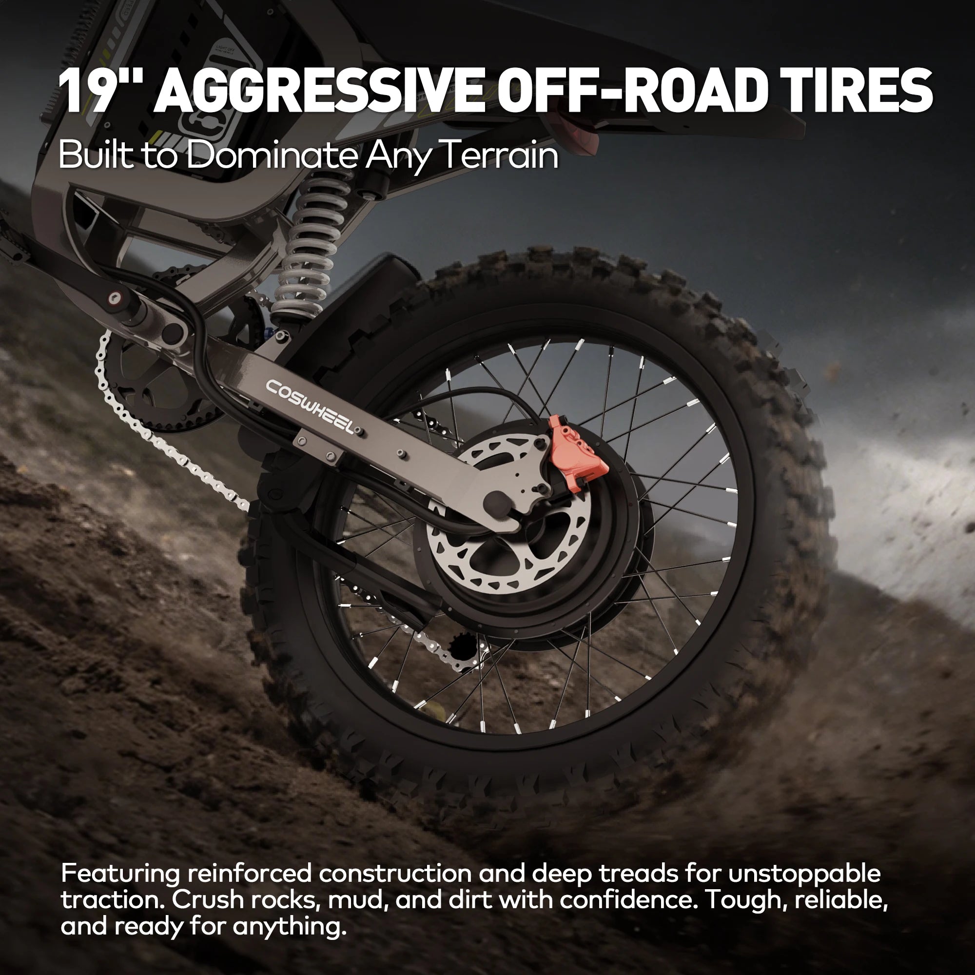 Coswheel R19 Electric Bike 6000W Motorcycles 72V 40AH Battery Dirt Mountain Bike Lightweight Off-Road EBike For Adult