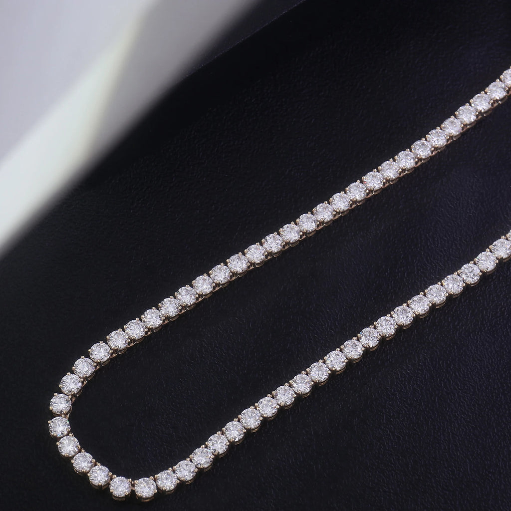 Provence Tennis Necklace 16In Yellow Gold 4.0mm DEF/VS Lab Diamonds for Women Men party Fine Jewelry hip hop Necklace Custom