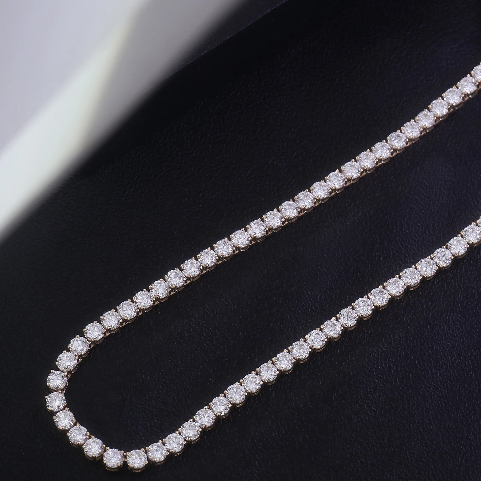 Provence Tennis Necklace 16In Yellow Gold 4.0mm DEF/VS Lab Diamonds for Women Men party Fine Jewelry hip hop Necklace Custom