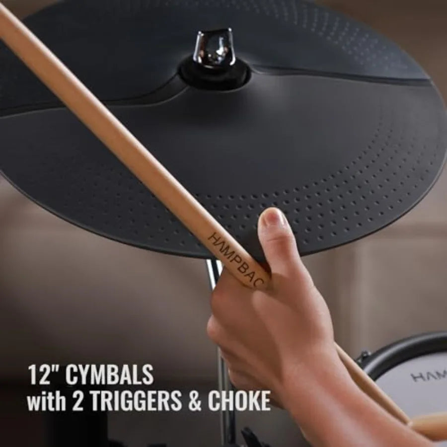 ACE-360 Electric Drum Set with 8'' Drum Pads 3x12 Cymbals with Choke 12 Independent Hi-hat 5 Bass Drum 52+ Drum Kits and 918 So