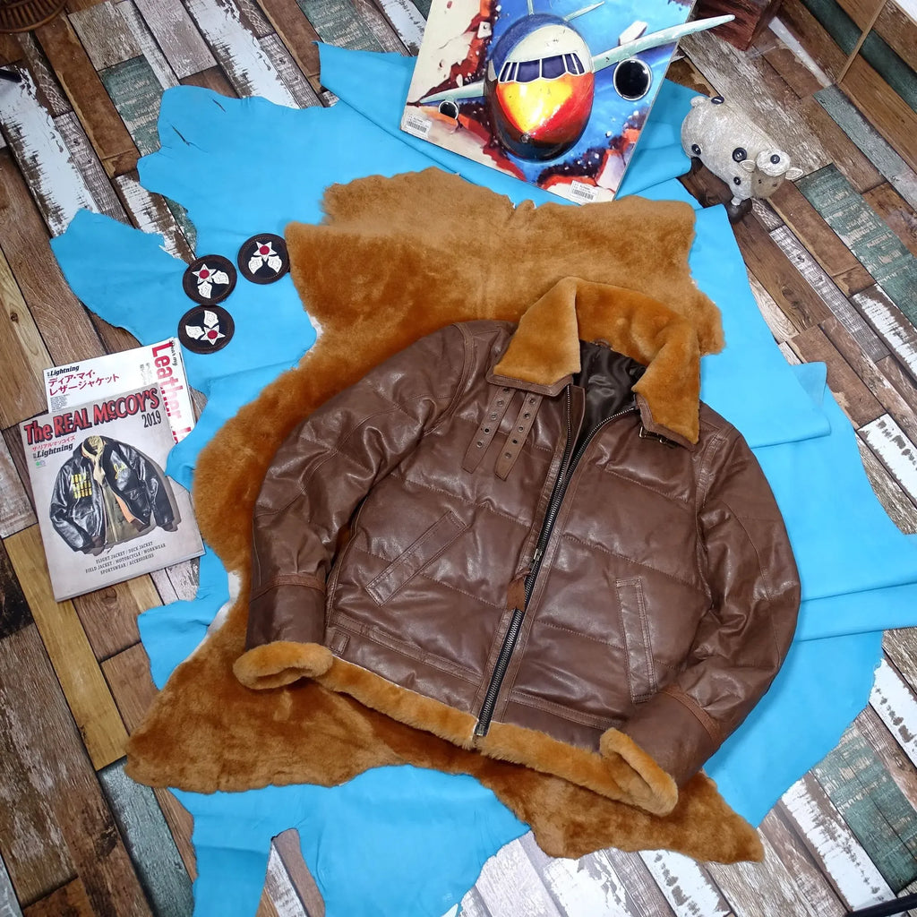 2024 Men's Winter Fashion Duck Down Coat Genuine Leather Sheepskin Cow Jacket for Male Brown Black Patchwork Plus Oversized 4XL