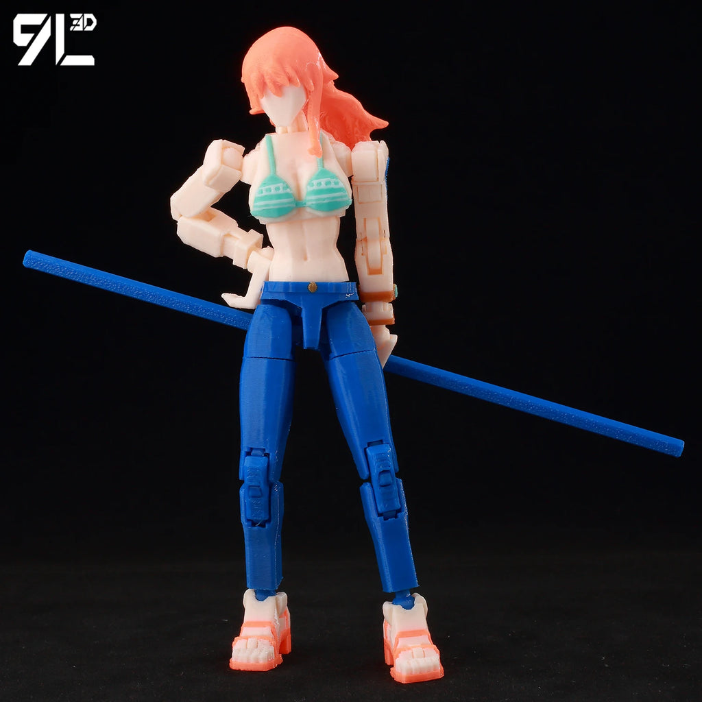 9L3D Printed Anime One Piece Naruto Demon Slayer Dummy13 Lucky T13 Movable Shapeshift Action Figures Mannequin Toys Collectors