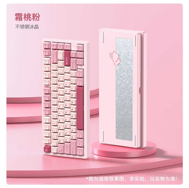 In Stock RAINY75 Mechanical Keyboard Hot-swap Aluminium Alloy Tri Mode RGB GASKET Gaming Keyboards Laptop Accessories custmgifts