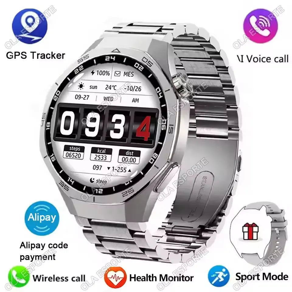 2026 New Watch 5 Pro GPS Track Smart Watch Men 360*360 AMOLED Screen NFC BT Call Waterproof Health Monitor Man Smartwatches IOS