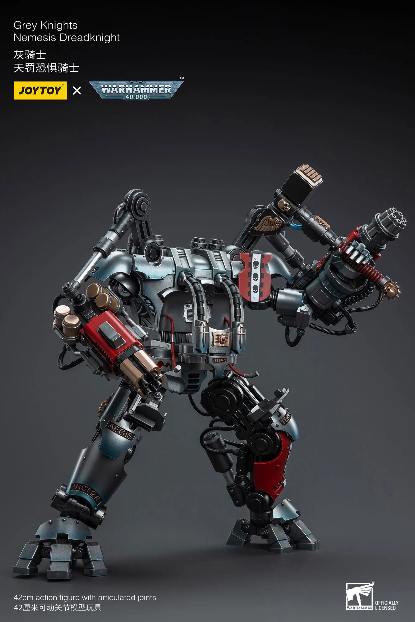 JOYTOY Warhammer40k 1/18 Action Figure Mecha Grey Knight Nemesis Dreadknight Anime Figures Toys Model Gift