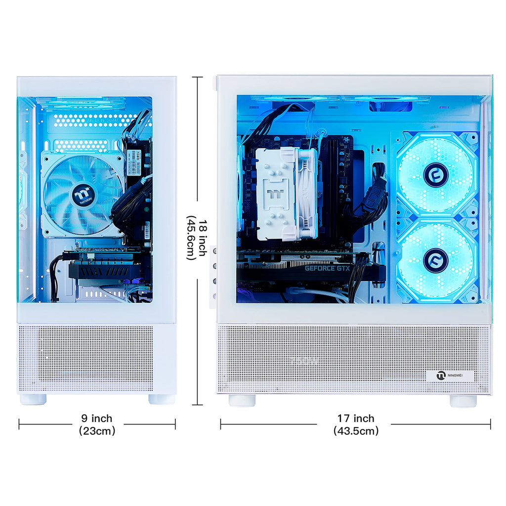 Ningmei Gaming PC AMD Ryzen 7 9700X NVIDIA RTX 5060 32GB RAM 1TB SSD Wifi PC Gaming Black