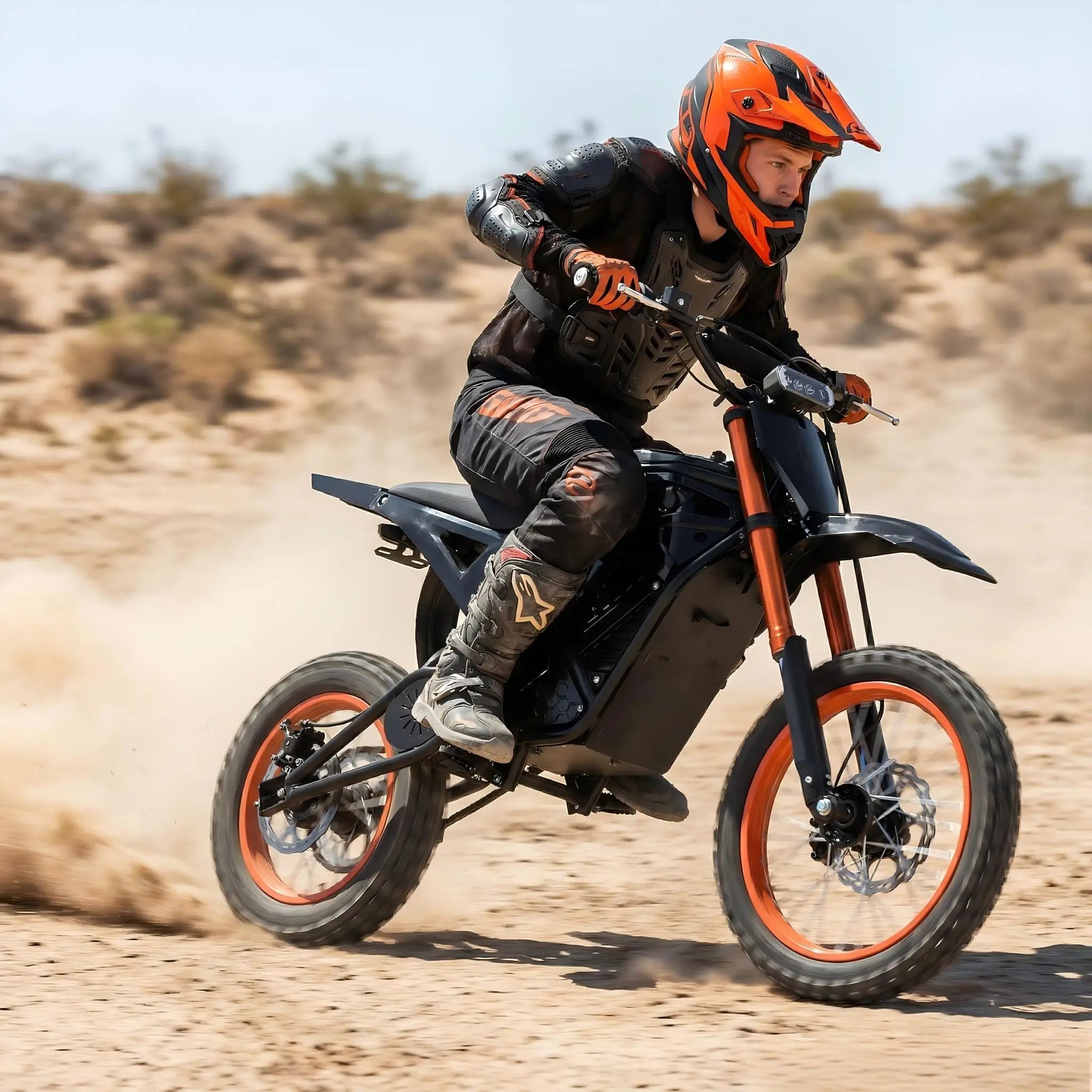 2000W Electric Dirt Bike for Teens & Adults - 37MPH Off-Road EBike, 48V 23AH Removable Battery E Bikes, 14"/12" Fat Tires Bicycl