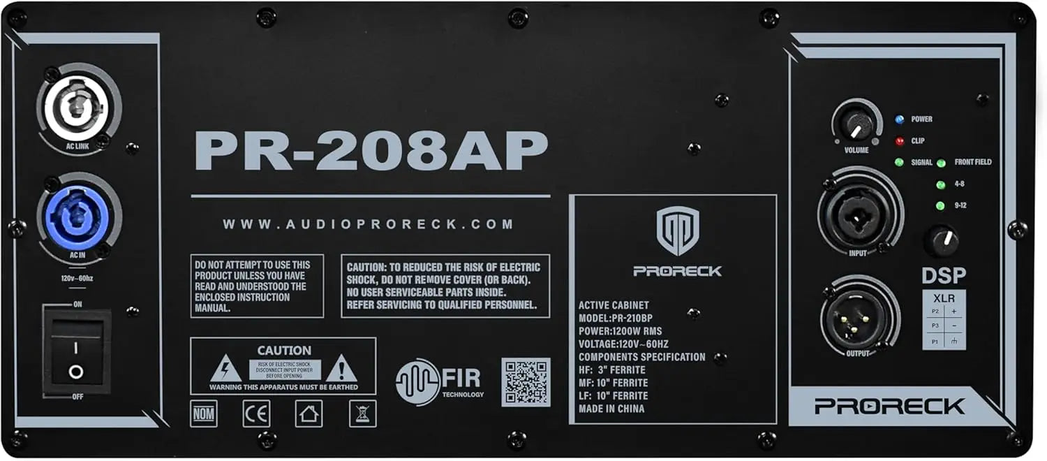 PRORECK Dual 8'' Full Range Powered Array Speaker 4000W Portable Professional Sound (208AP Array Speaker X4 with Flying Frame)