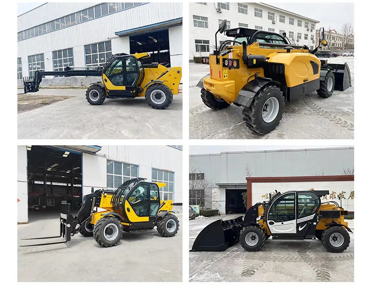 New Euro5 3.5 Ton Hydraulic Truck 4WD Diesel Telescopic Forklift Telehandler AC Cabin Rough Terrain Manipulador