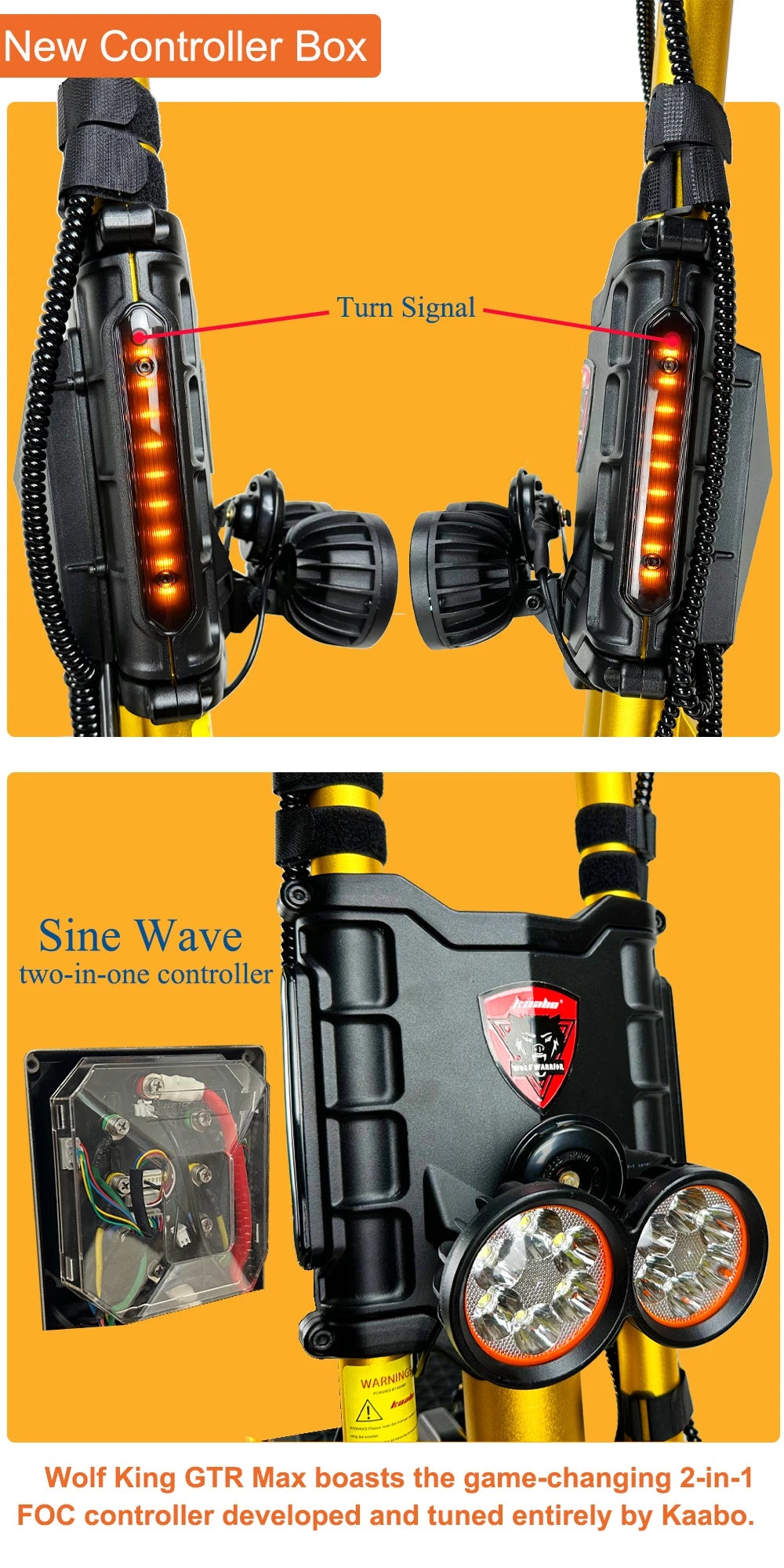 Kaabo Wolf King GTR Max 72V 40Ah 2*2000W Dual Motor Top Speed 105km/h TFT Display IPX7 4Piston Hydraulic Brake Electric Scooter