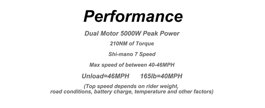 26 Dual Motor Electric Bike for Adults, 5000W Peak 210NM 40-46MPH Fast E-Bike, 52V 25AH Motorcycle, 32-90 Miles, 26