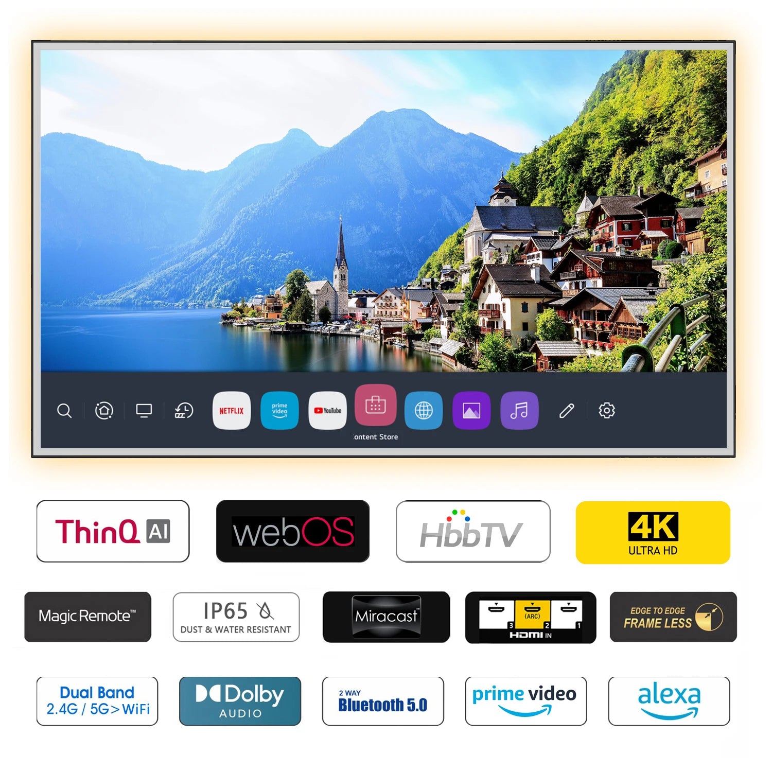 43 inches Smart LED Light Mirror TV Makeup Television Salon DTV Tuner Soulaca Living Room Decoration webOS System