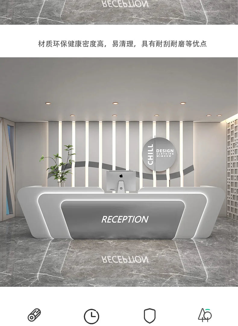 Italian Minimalist Checkout Counter Nordic Luxury Beauty Salon Medical Reception Desks Training Institution Office Furniture FYR