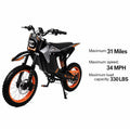 Electric Dirt Bike ForAdults, 3000W Peak Off-road E-bike, 48V30Ah Battery Fast Electric Motorcycle,34MPH Max Speed, 31 Miles Ran