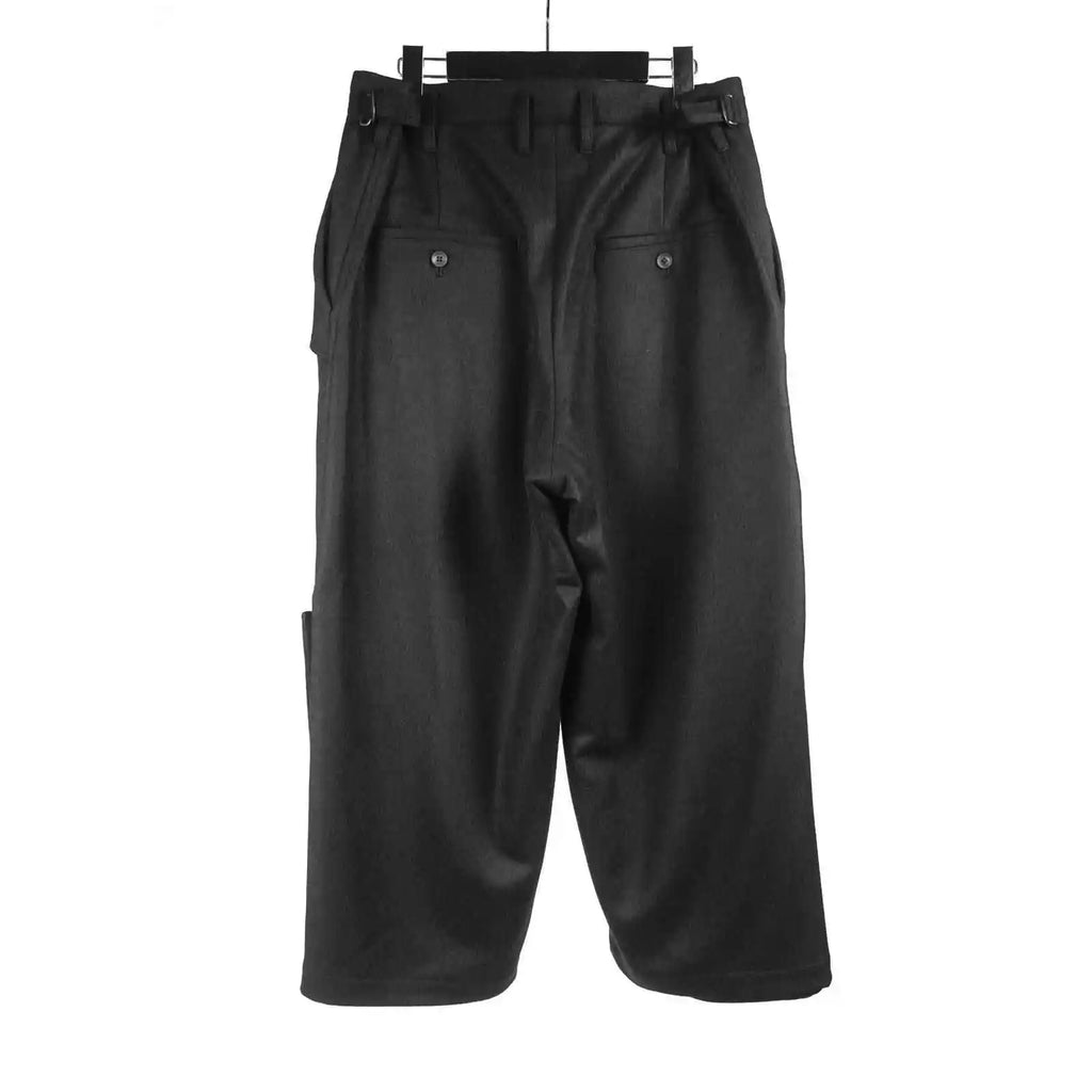 TOP-YAMAMOTO Japanese original design Dark and niche woolen black gold-button loose pants Casual pants