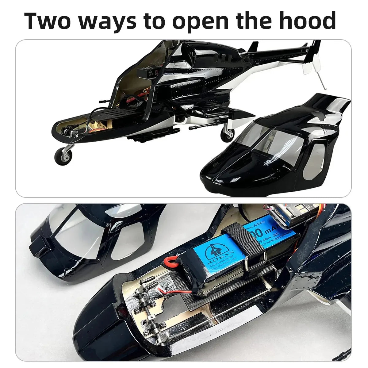 Roban 470 Size Airwolf RC Helicopter GPS Mode X2 Flight Control System LED Lighting System RTF Version