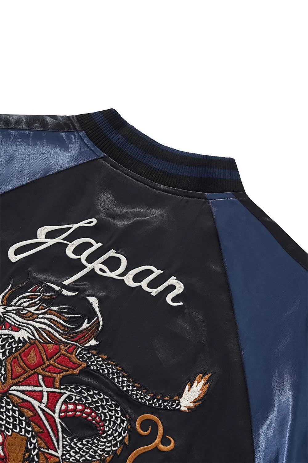 Tokyo Dragon Embroidered Zipper Blue Jacket Streetwear Hip Hop Men's Harajuku Japanese Baseball Coat Clothing