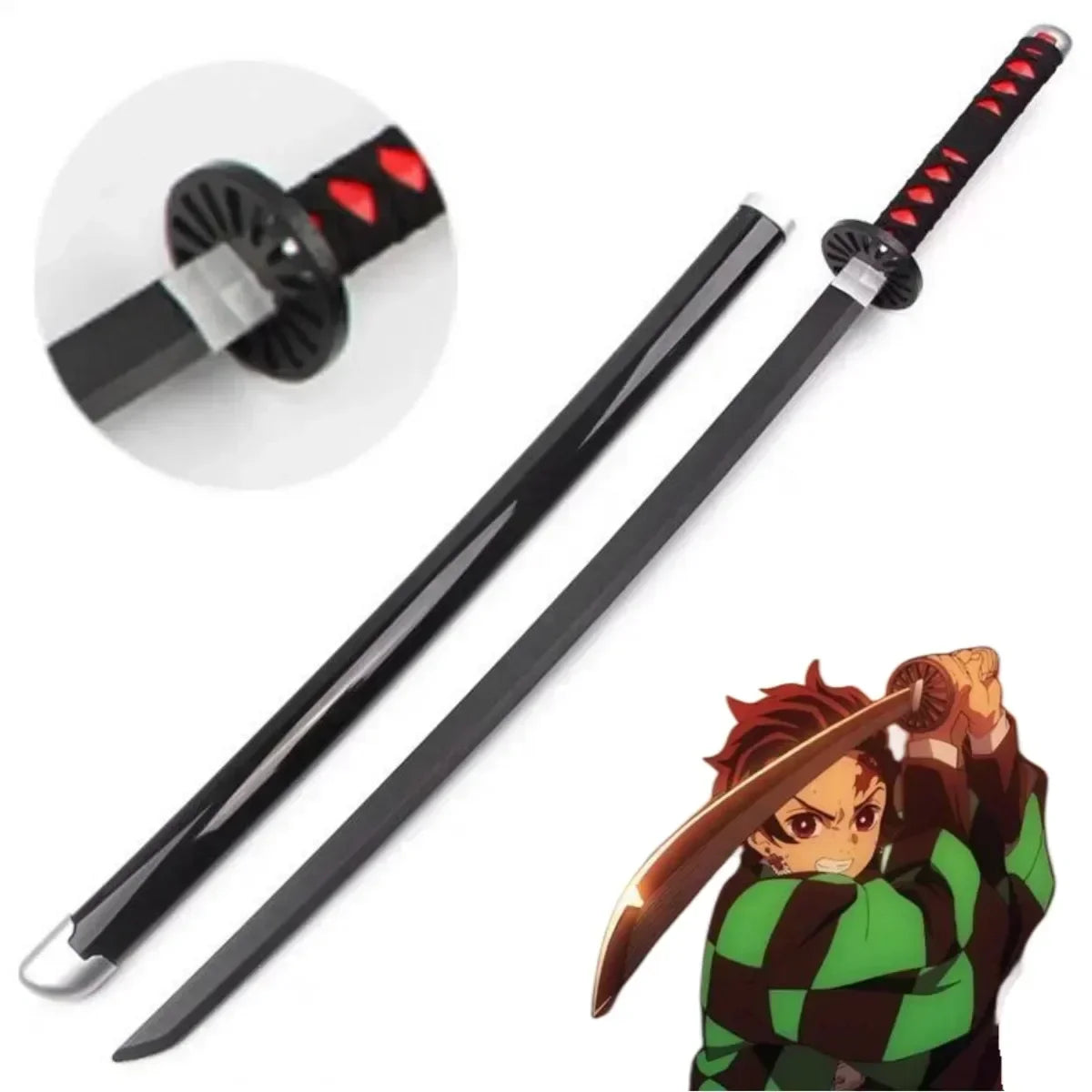 104cm Japanese Katana Samurai Sword Accessory Demon Slayer Katana Tanjirou Sword Kimetsu No Yaiba Iron Ninja Knife Cosplay Toy