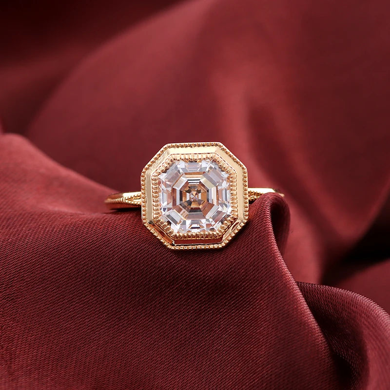Provence Luxury Rings 14K18KGold D/VS1 IGI Lab Grown Diamonds Rings for Men Asscher cut Engagement Rings  Personalized Custom