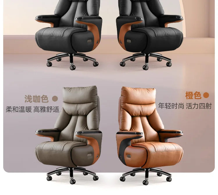 Heating Massage Office Chairs Ventilation Leather Relaxing Portable Desk Chair Recliner Nordic Comfy Silla Home Office