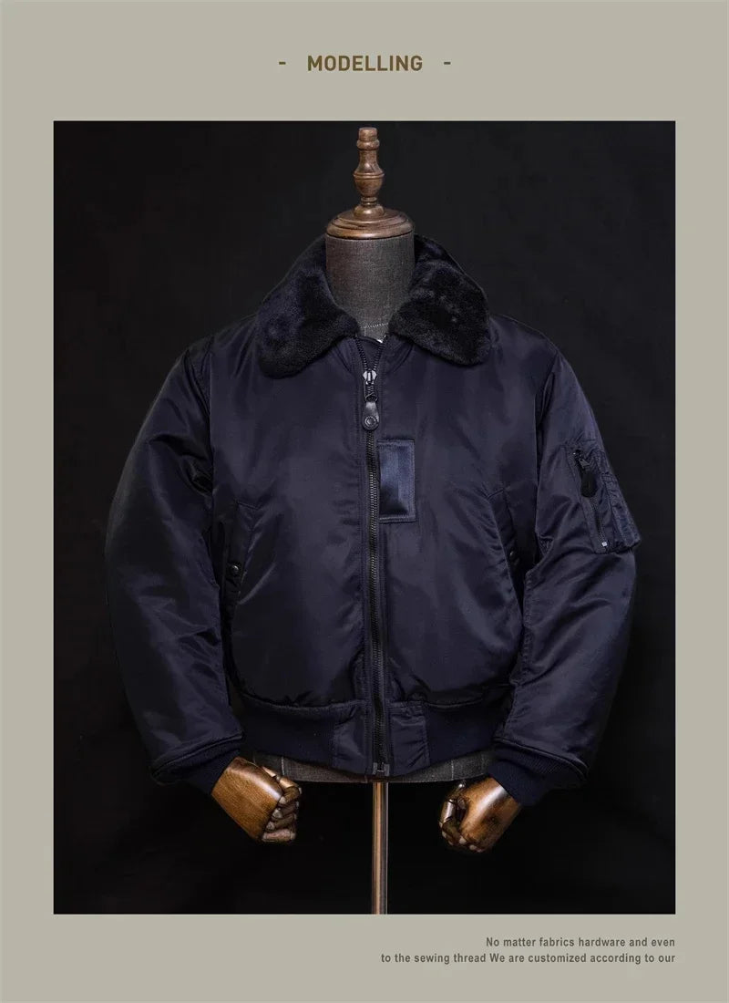 Flight Red Tornado B-15C Jacket Heavy Duty Wool Insulated Coat Winter Men Windbreaker With Fur Collar 2026ss design