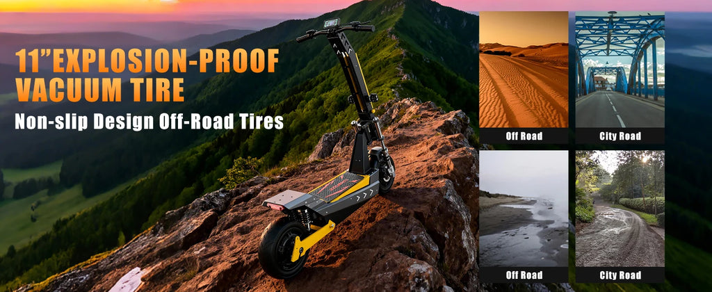 Terrosor 3000Wx2 Adult Electric Scooter Dual Motor Top Speed 50MPH,60V35AH, 11-inch Off-Road Tires Sport Folding EScooter