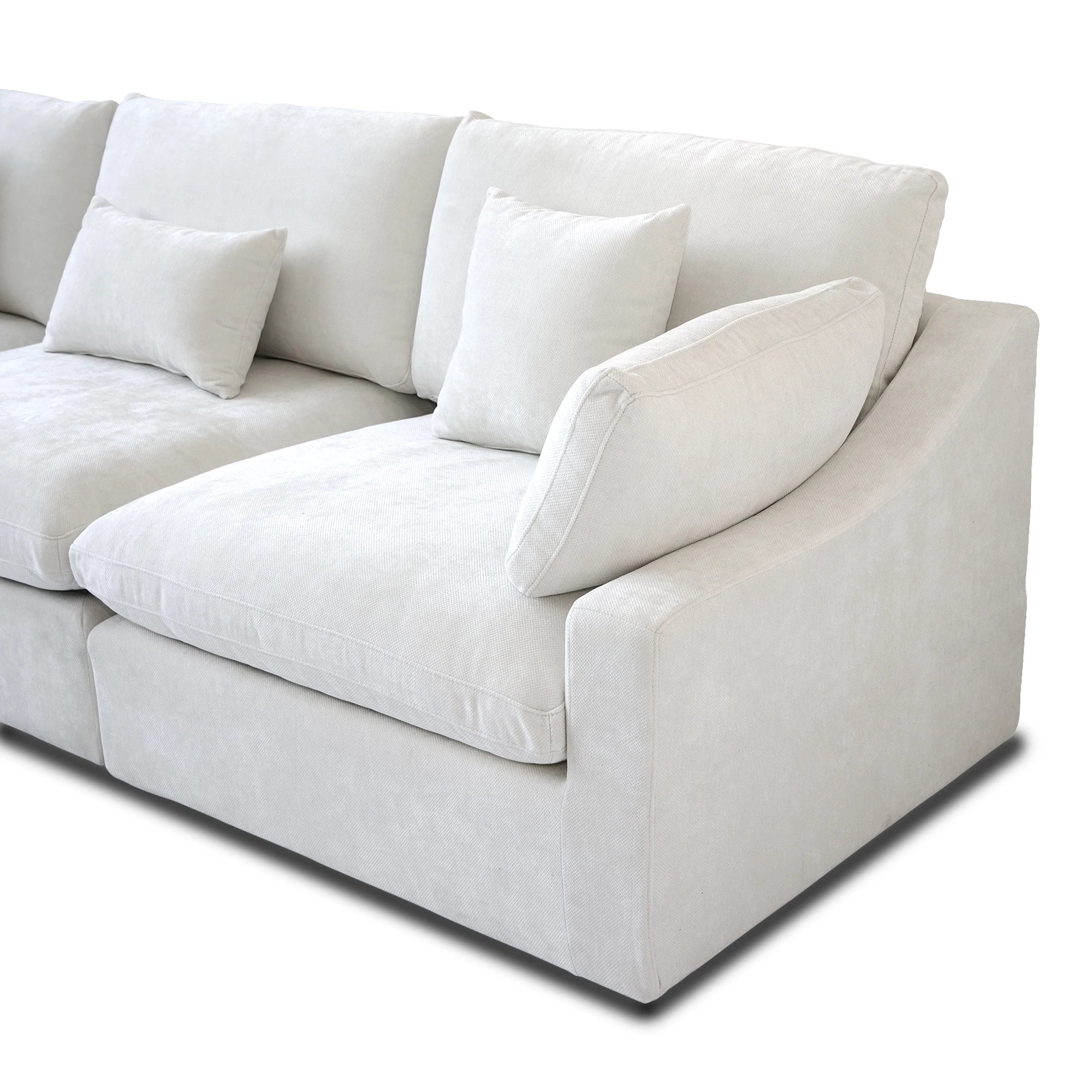 Comfy Cloud Couch 120''  Modern Sectional Sofa for Living Room Down Filled Couch with Ottoman U Shaped 5 Seater Convertible Sofa