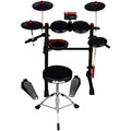 ddrum E-Flex Complete Electronic Drum Set with Mesh Drum Heads in Black for Realistic Feel and Durable Performance