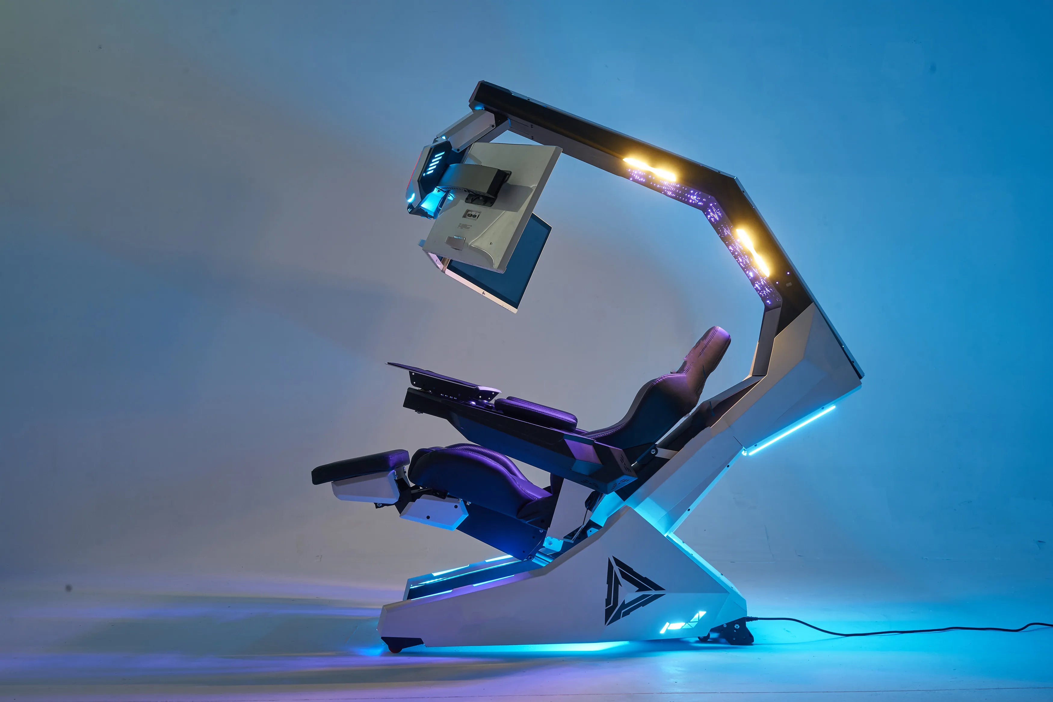 Imperator R1 Pro Recline zero Gravity Gaming Cockpit Massage Speaker Monitor Adjustable RGB Chair Workstation Computer Cockpit