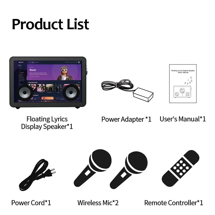 Professional Karaoke Experience Mini USB Speaker Indoor Subwoofer With 19.5 Transparent LCD Display LED & LCD TVs Genre Speaker