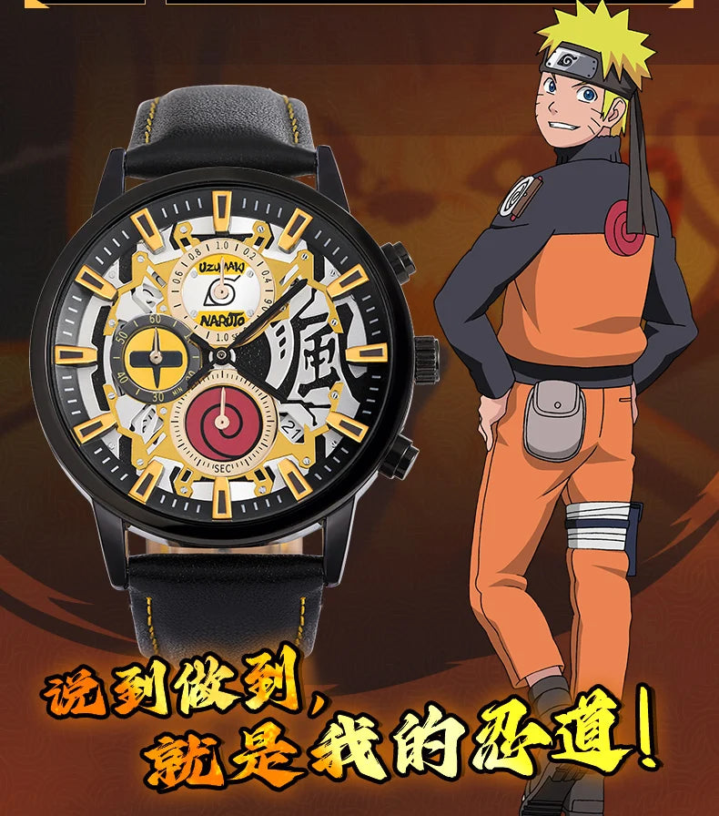 Anime Watch Naruto Uchiha Sasuke Cosplay Men's Travel Matching Waterproof Watch Birthday Gift
